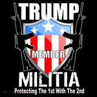 Trump Militia Protecting The 1st With 2nd Women's Hoodie thumb 2