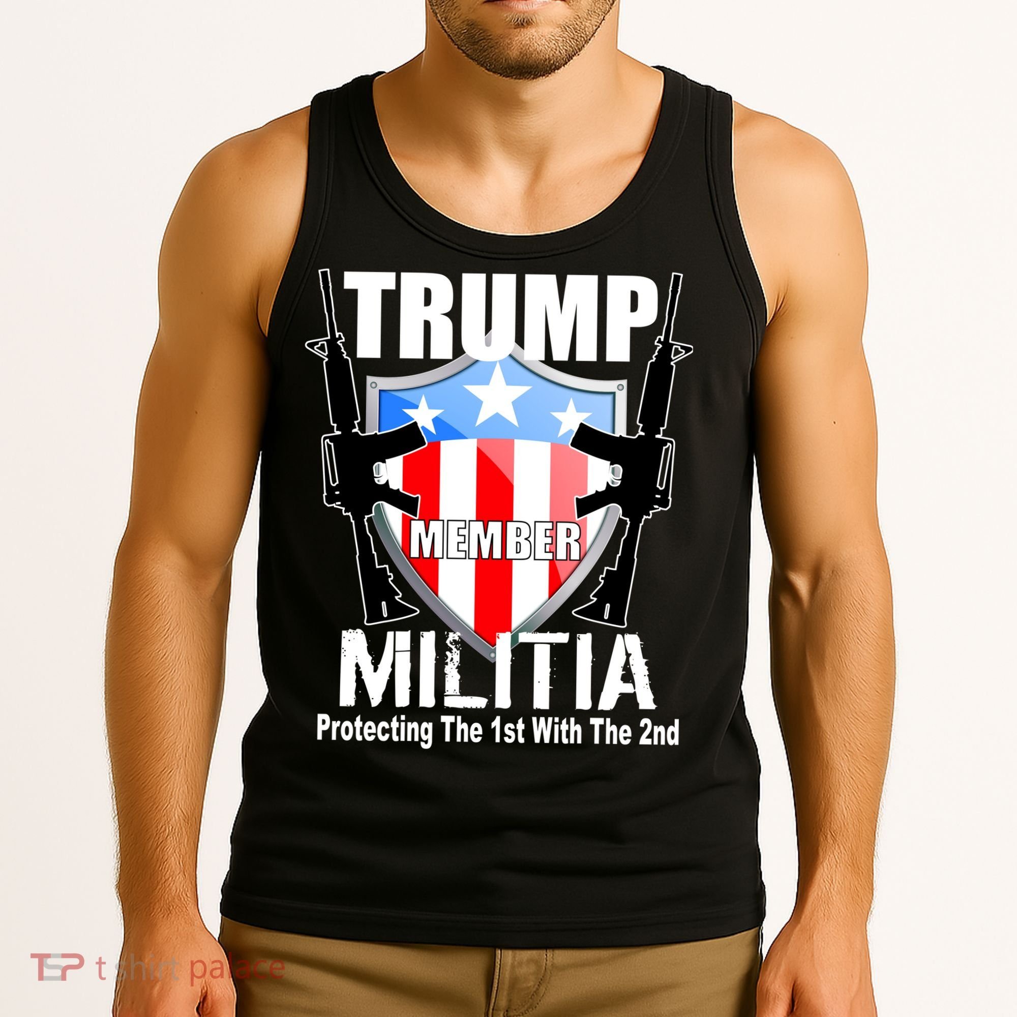 Trump Militia Protecting The 1st With 2nd Tank Top