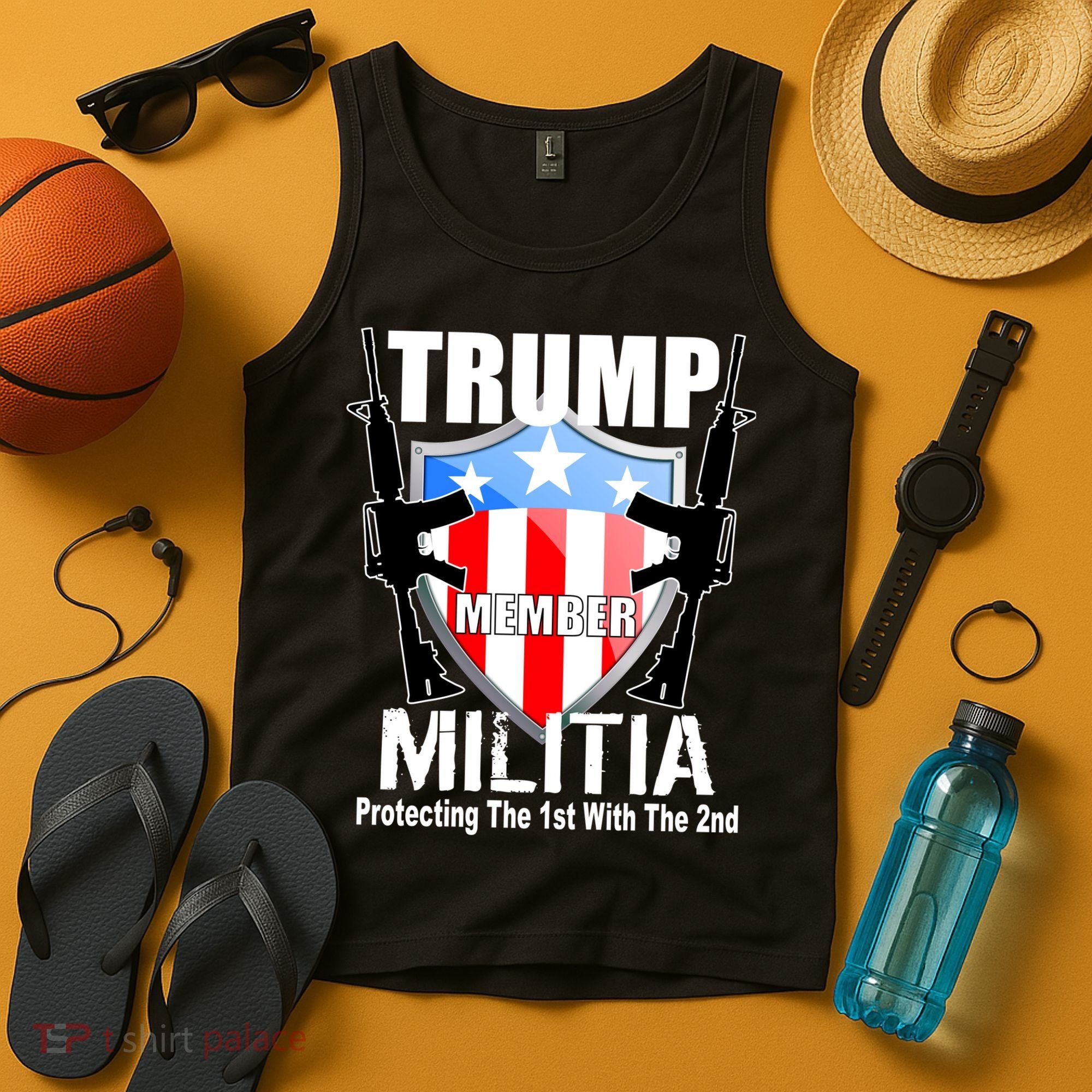 Trump Militia Protecting The 1st With 2nd Tank Top