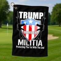 Trump Militia Protecting The 1st With 2nd Golf Towel thumb 1