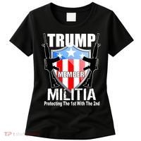 Trump Militia Protecting The 1st With 2nd Women's T-Shirt thumb 0