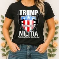 Trump Militia Protecting The 1st With 2nd Women's T-Shirt thumb 2