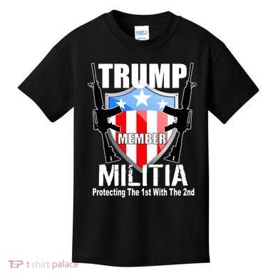 Trump Militia Protecting The 1st With 2nd Kids T-Shirt
