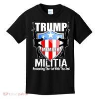 Trump Militia Protecting The 1st With 2nd Kids T-Shirt thumb 0
