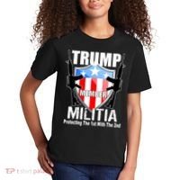 Trump Militia Protecting The 1st With 2nd Kids T-Shirt thumb 2