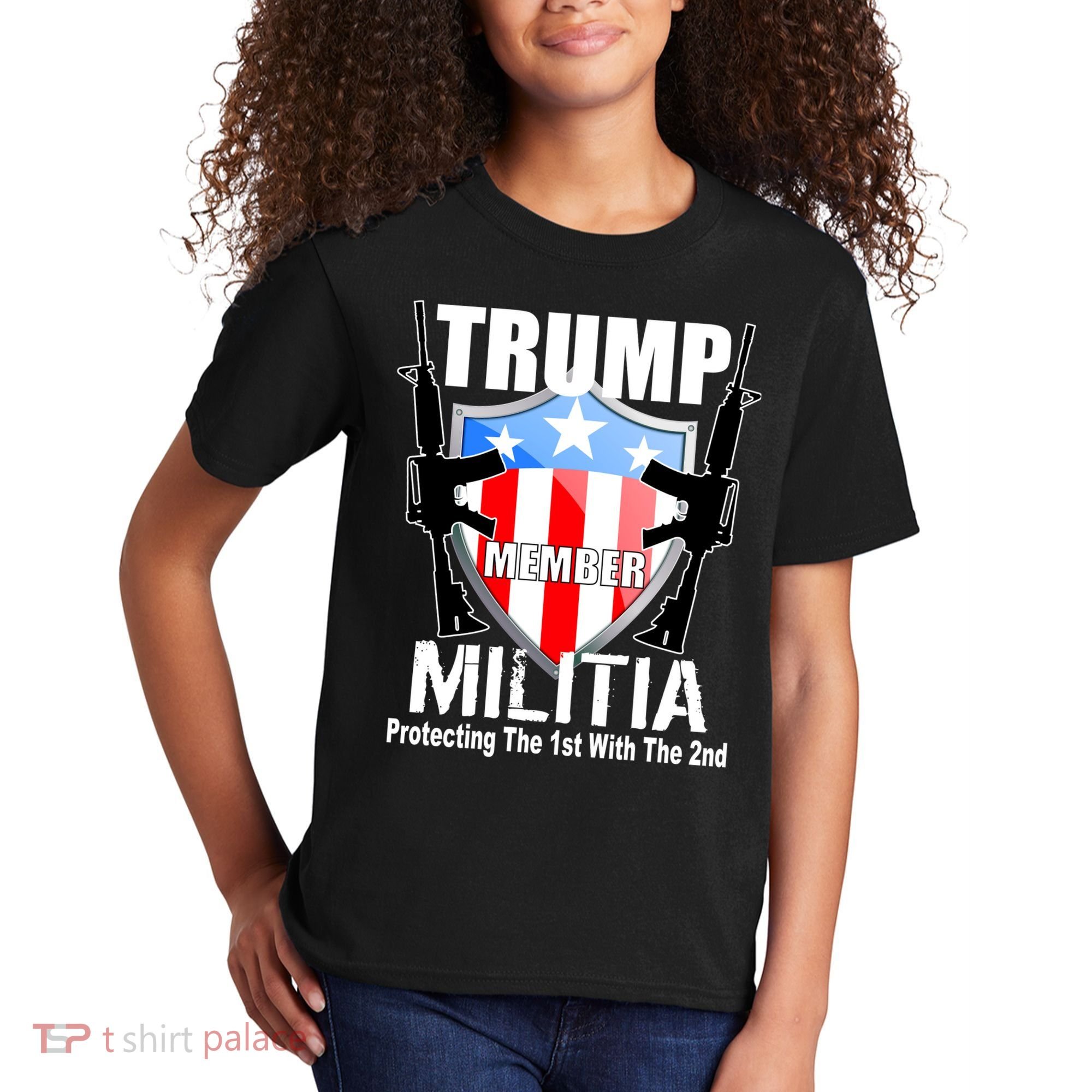 Trump Militia Protecting The 1st With 2nd Kids T-Shirt