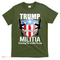 Trump Militia Protecting The 1st With 2nd T-Shirt thumb 0