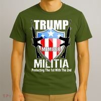 Trump Militia Protecting The 1st With 2nd T-Shirt thumb 3