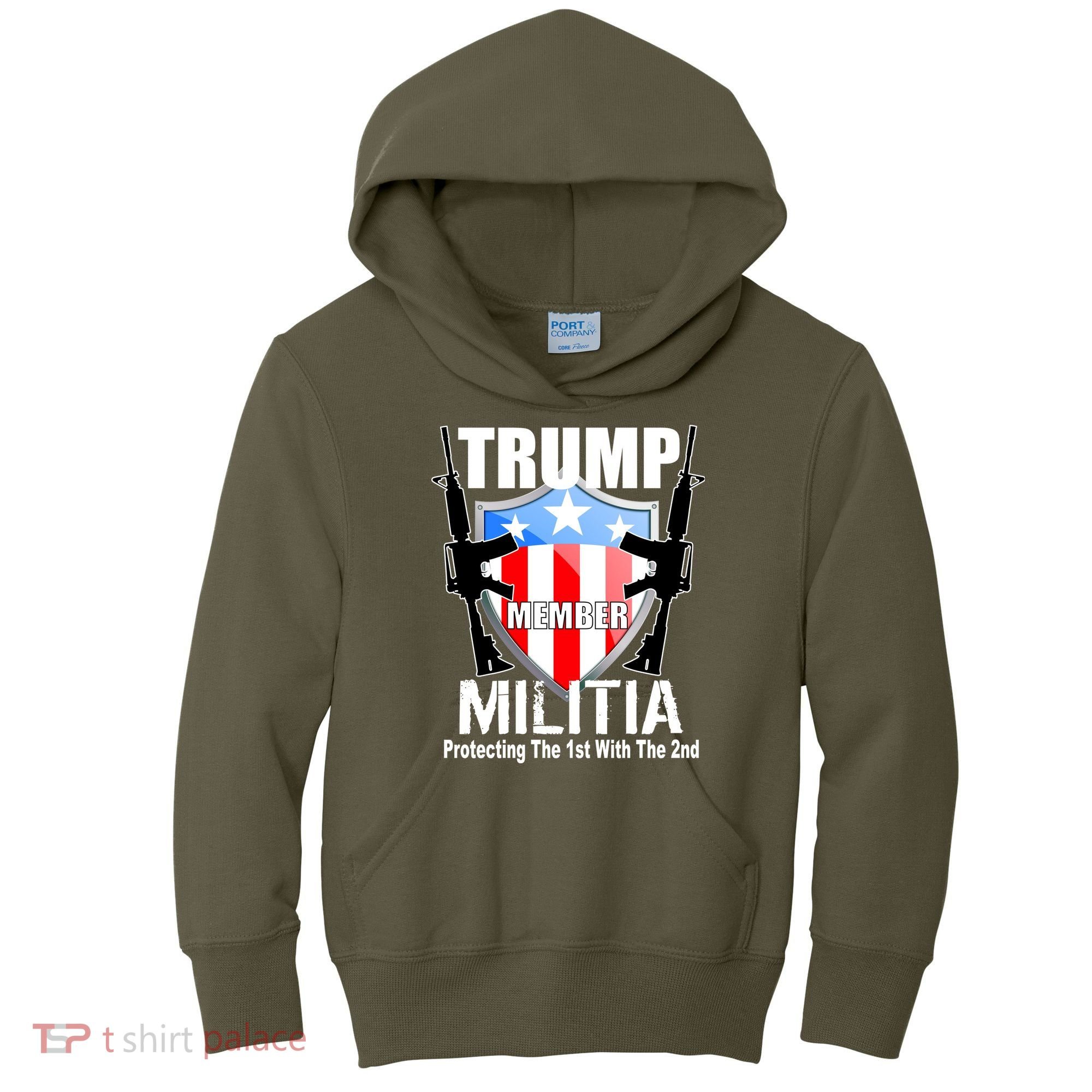 Trump Militia Protecting The 1st With 2nd Kids Hoodie