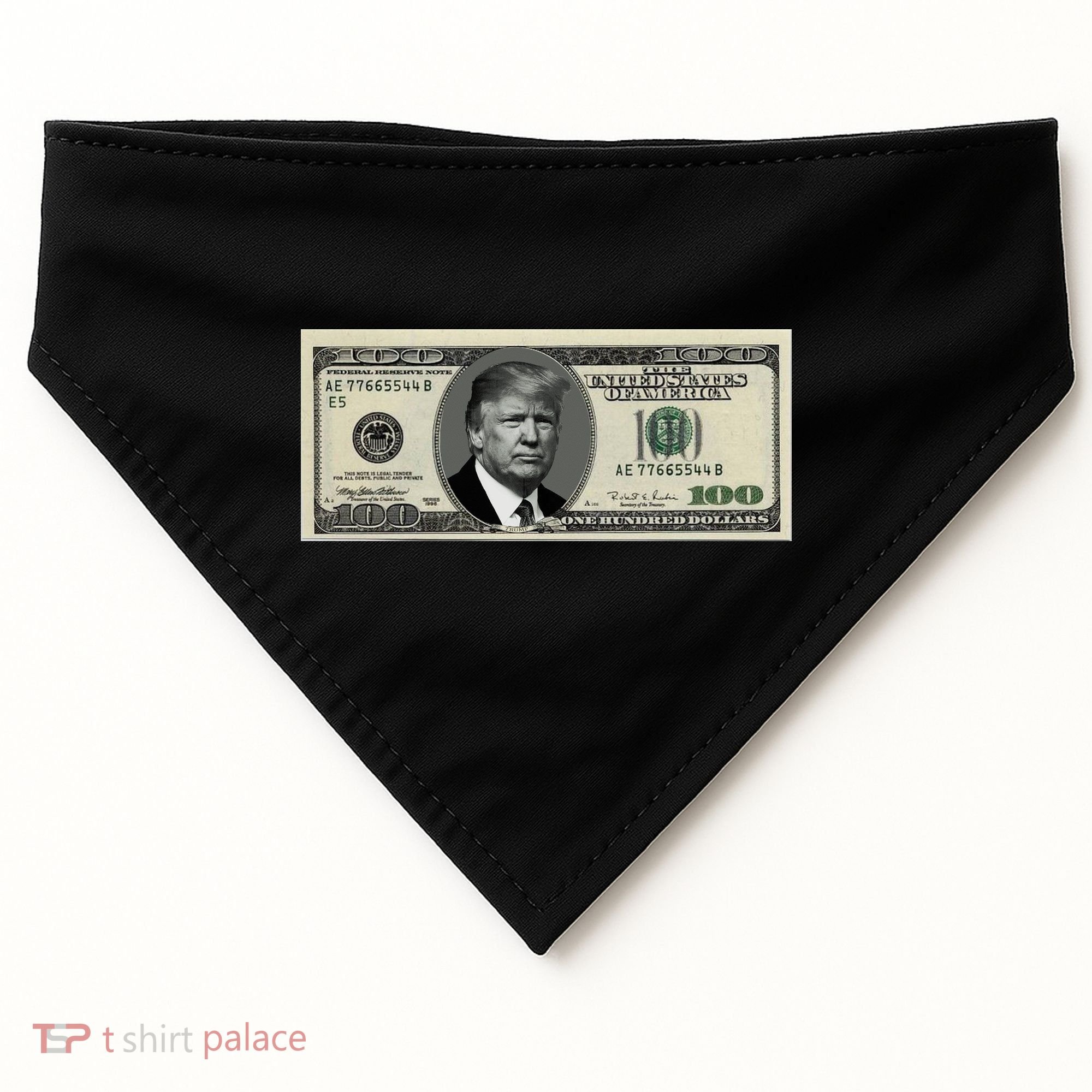 Trump Money Hundred Dollar Bill $100  USA-Made Doggie Bandana