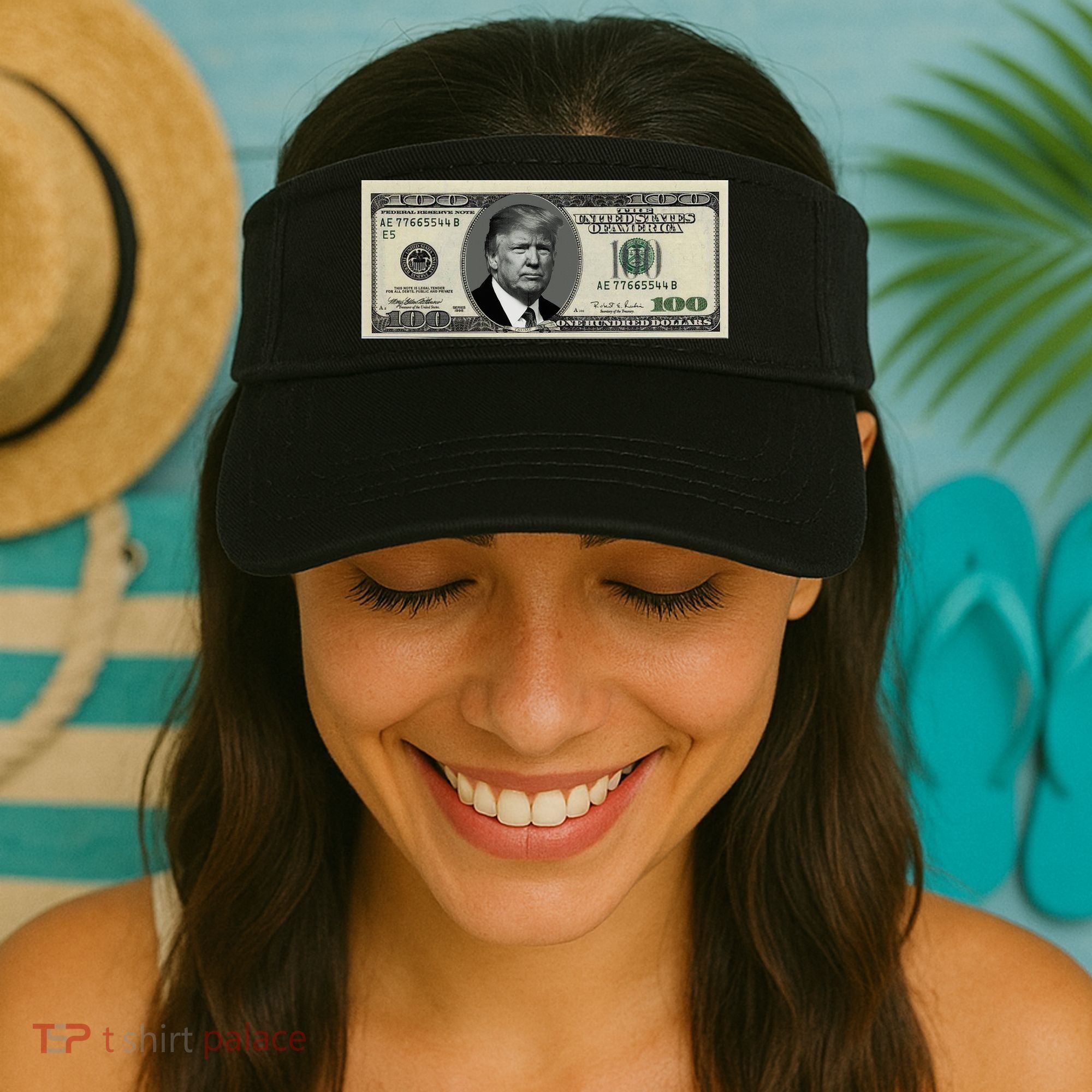 Trump Money Hundred Dollar Bill $100  Visor