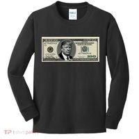 Trump Money Hundred Dollar Bill $100  Kids Long Sleeve Shirt thumb 0
