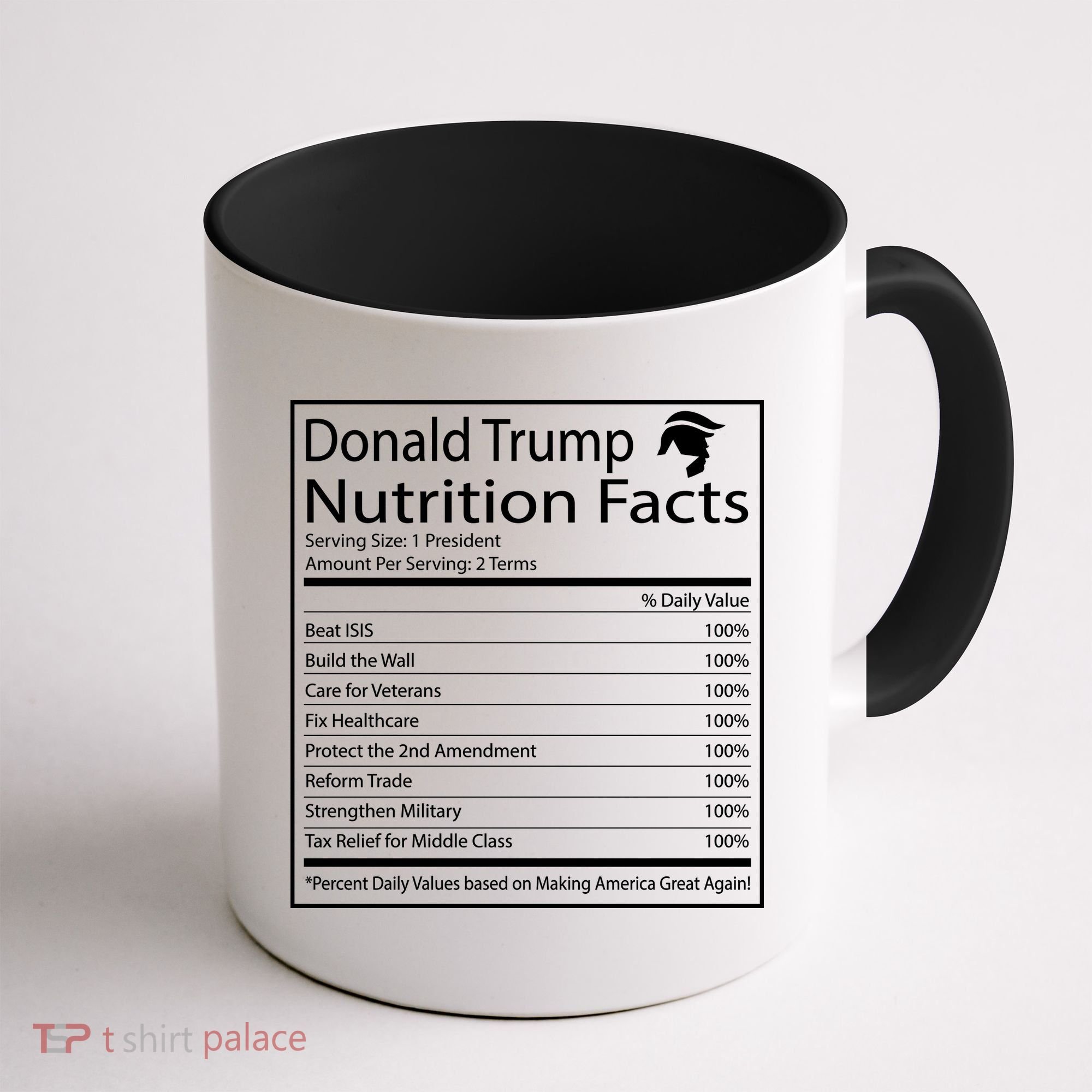 Trump Nutrition Facts Make America Great Coffee Mug