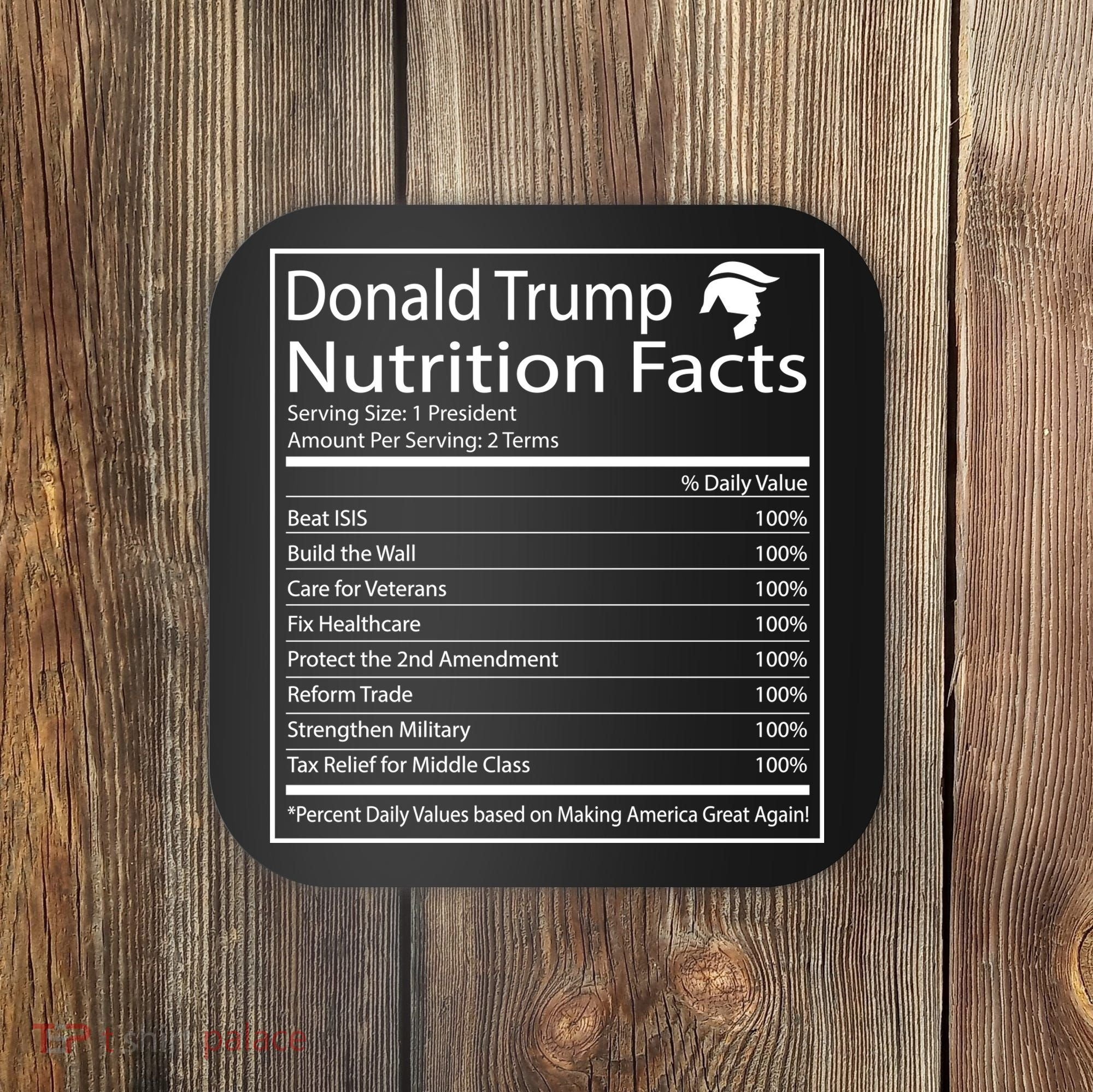 Trump Nutrition Facts Make America Great Coaster