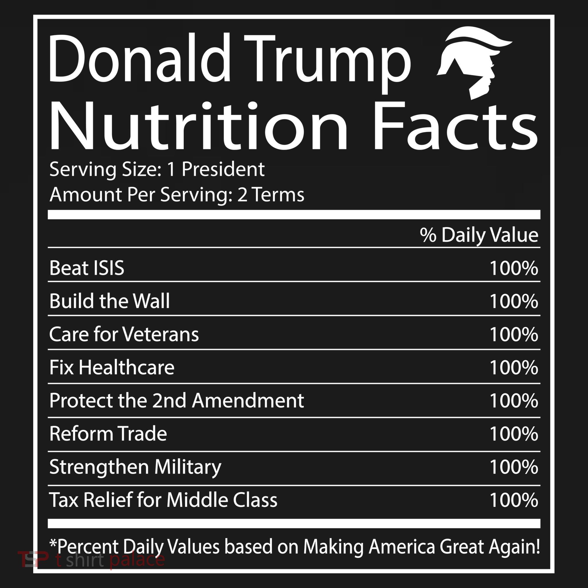 Trump Nutrition Facts Make America Great Toddler T-Shirt