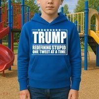 Trump Redefing Stupid One Tweet At A Time Kids Hoodie thumb 2