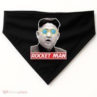 Trump Rocket Man Kim Jong Un USA-Made Doggie Bandana thumb 0