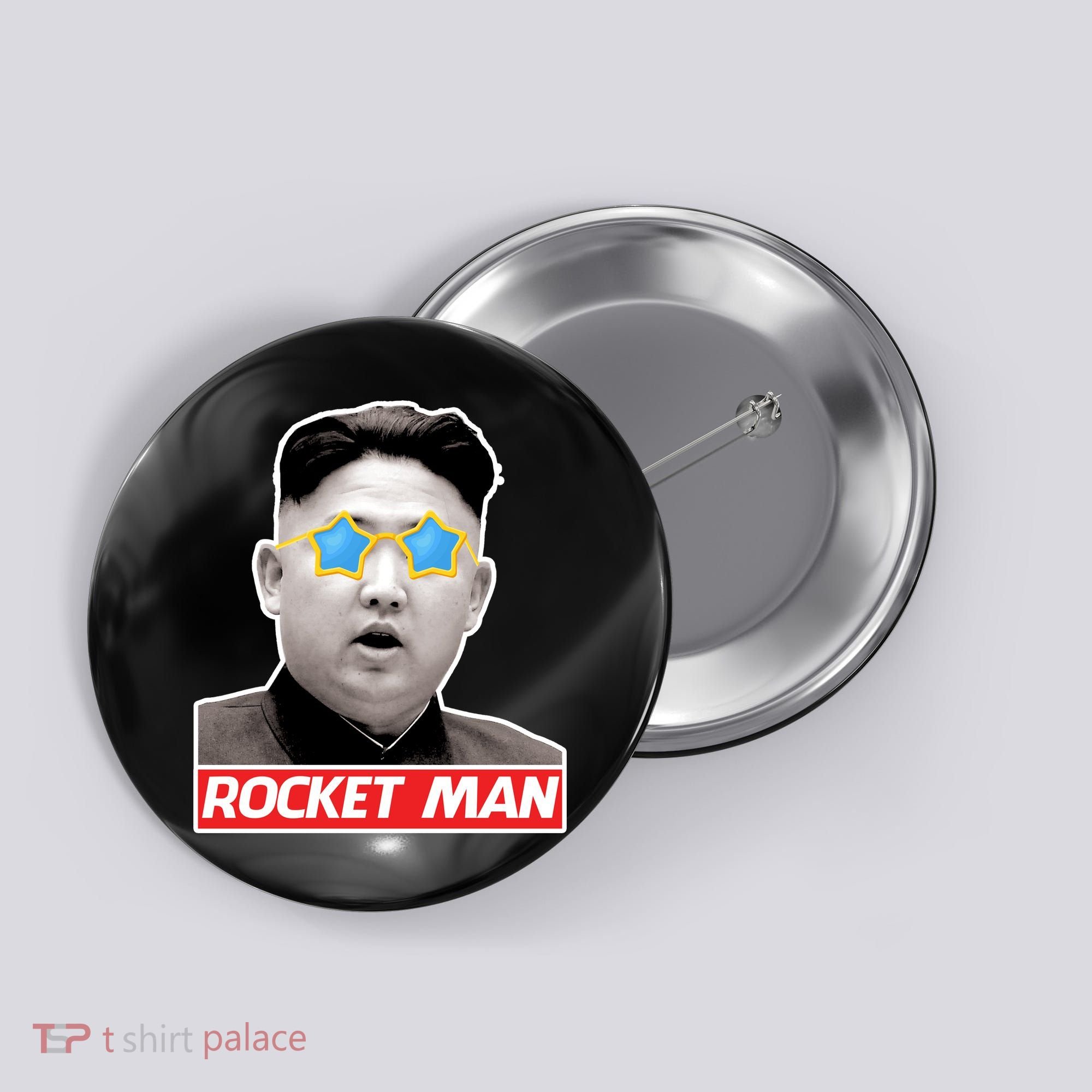 Trump Rocket Man Kim Jong Un Button