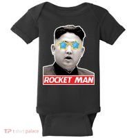 Trump Rocket Man Kim Jong Un Baby Bodysuit thumb 0