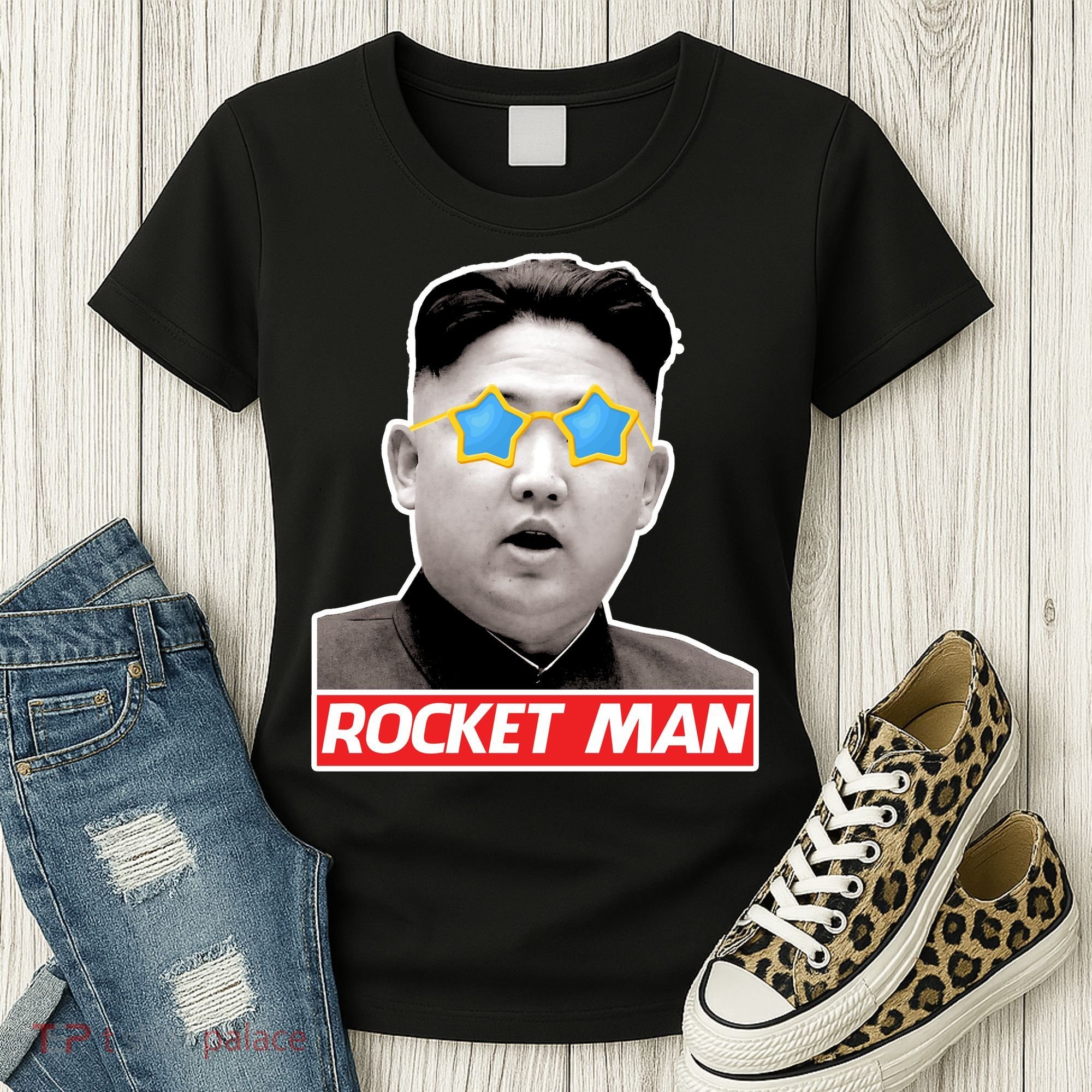 Trump Rocket Man Kim Jong Un Women's T-Shirt