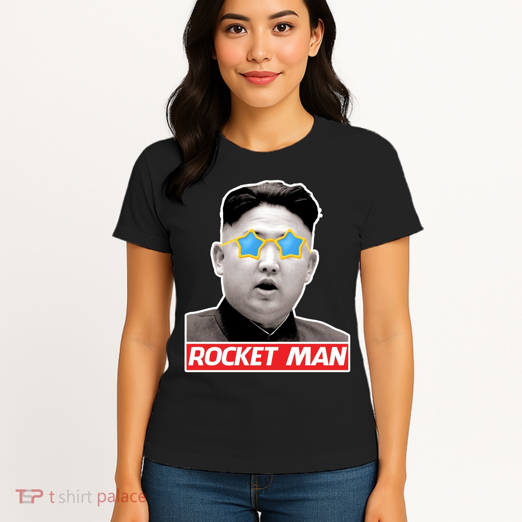 Trump Rocket Man Kim Jong Un Women's T-Shirt