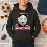 Trump Rocket Man Kim Jong Un Kids Hoodie thumb 2