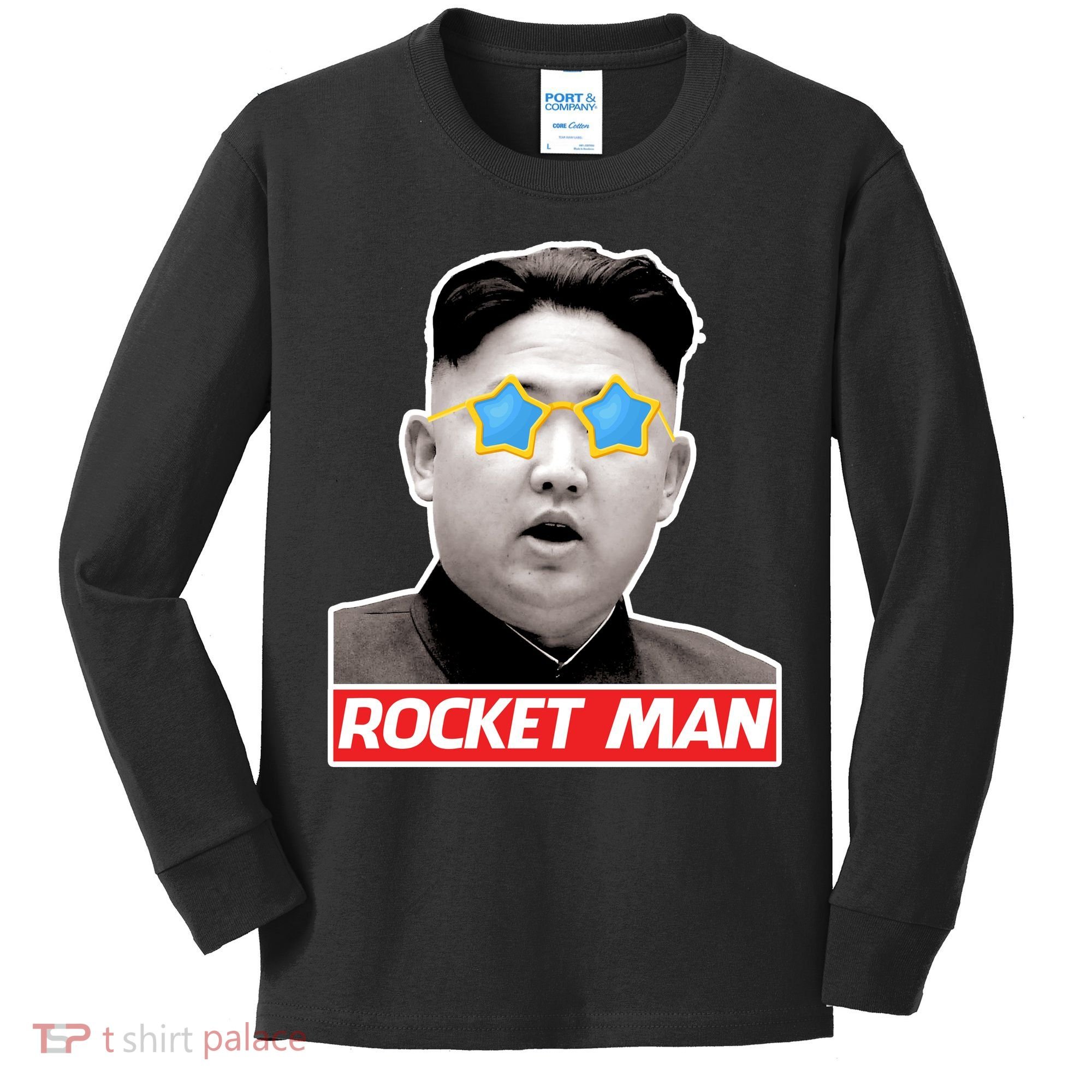 Trump Rocket Man Kim Jong Un Kids Long Sleeve Shirt