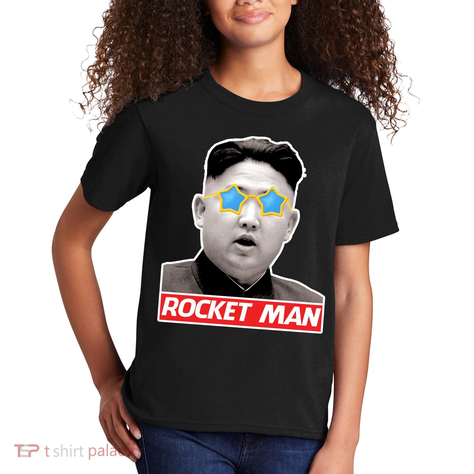 Trump Rocket Man Kim Jong Un Kids T-Shirt