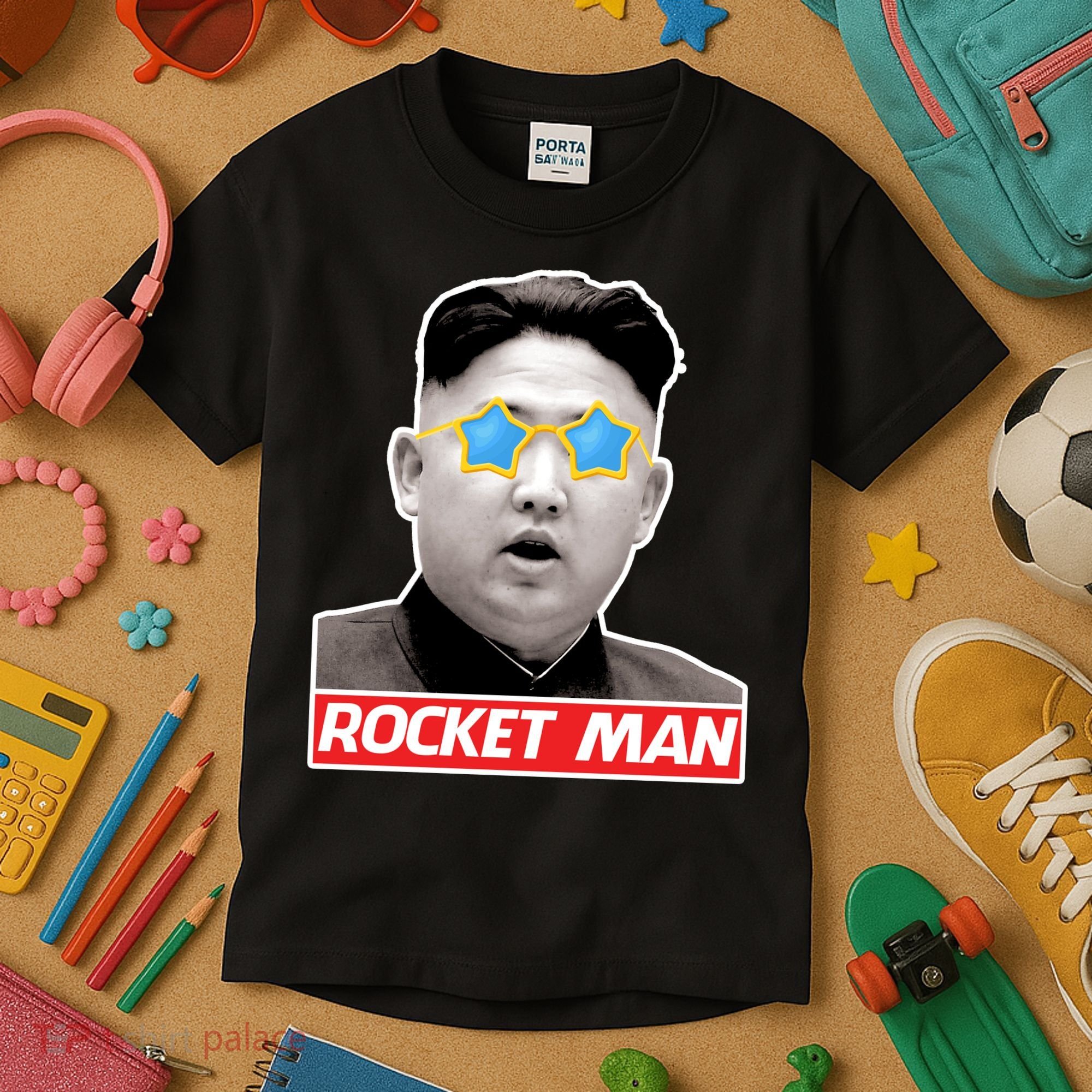 Trump Rocket Man Kim Jong Un Kids T-Shirt