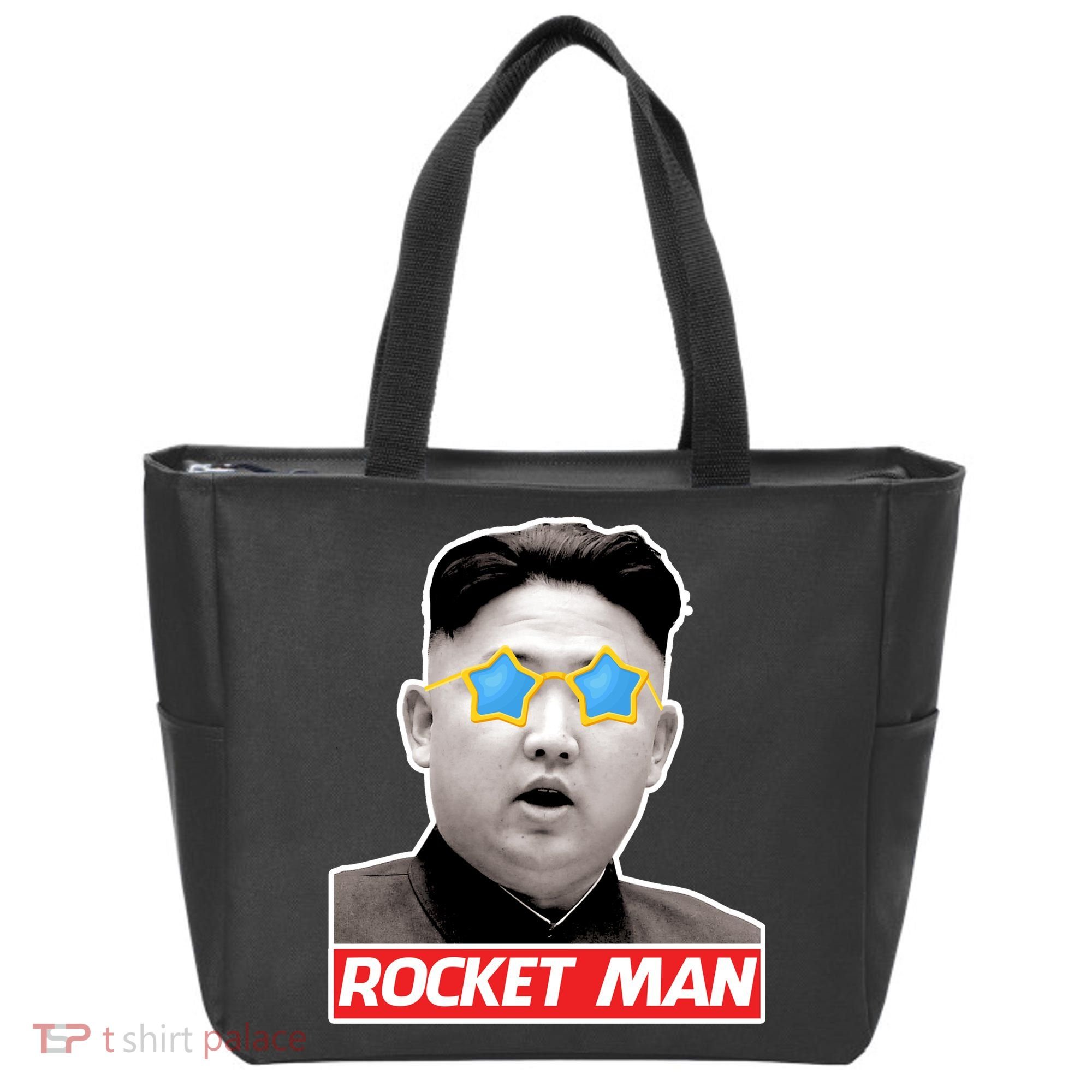 Trump Rocket Man Kim Jong Un Tote Bag
