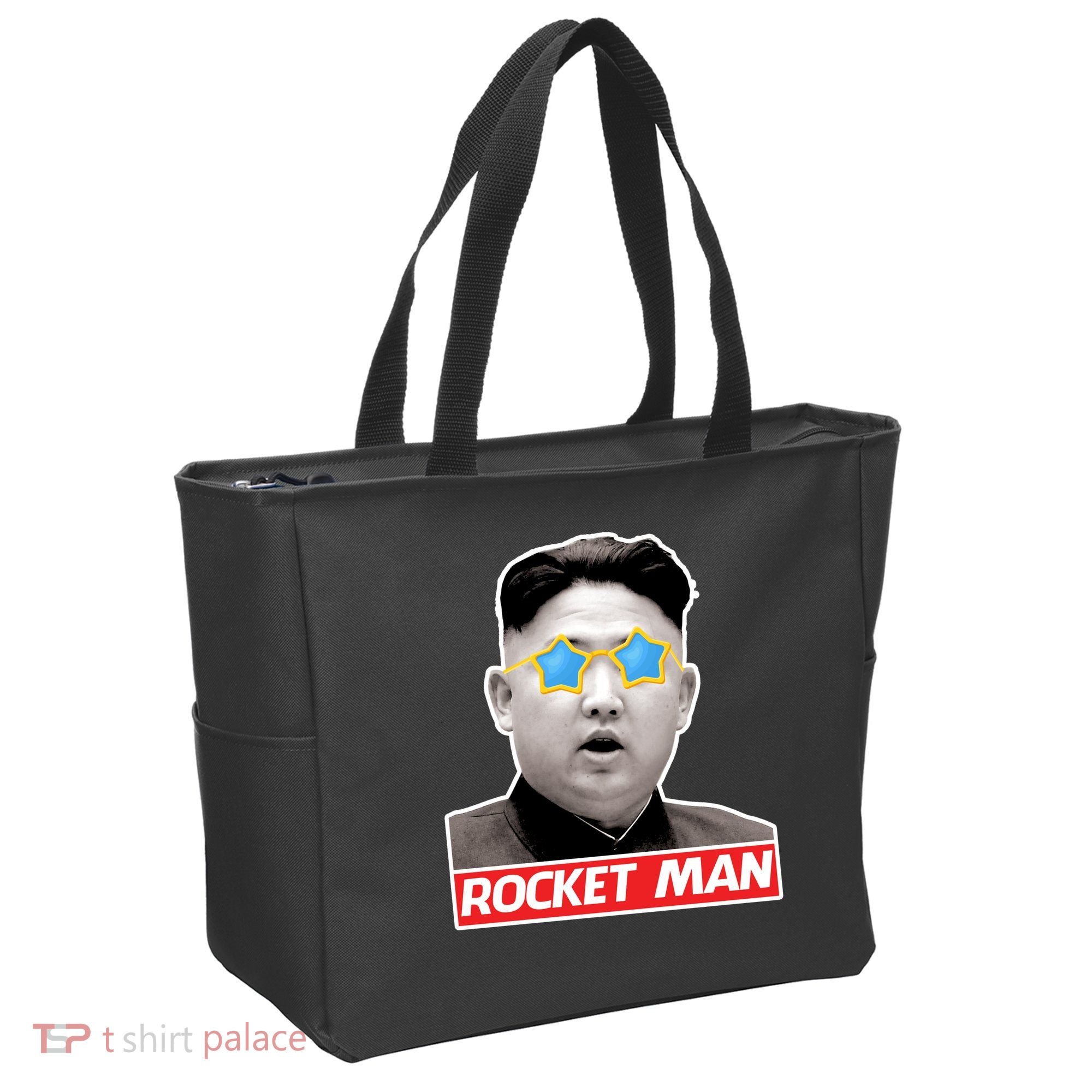 Trump Rocket Man Kim Jong Un Tote Bag