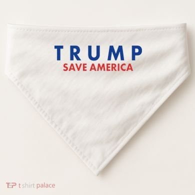 Trump Save American Logo USA-Made Doggie Bandana