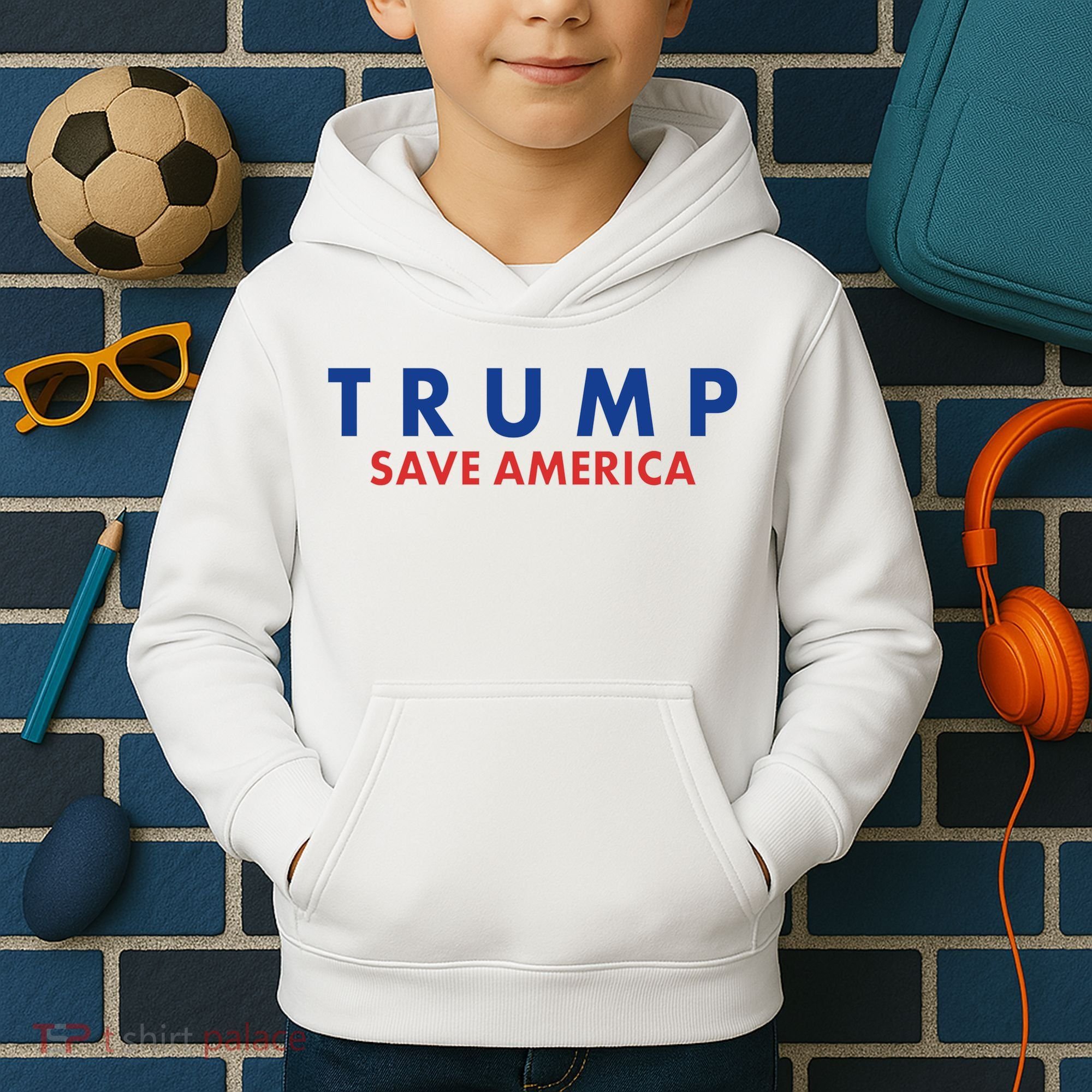 Trump Save American Logo Kids Hoodie