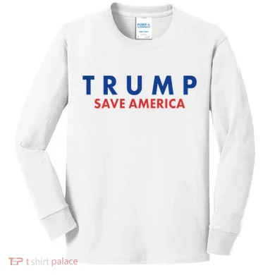 Trump Save American Logo Kids Long Sleeve Shirt
