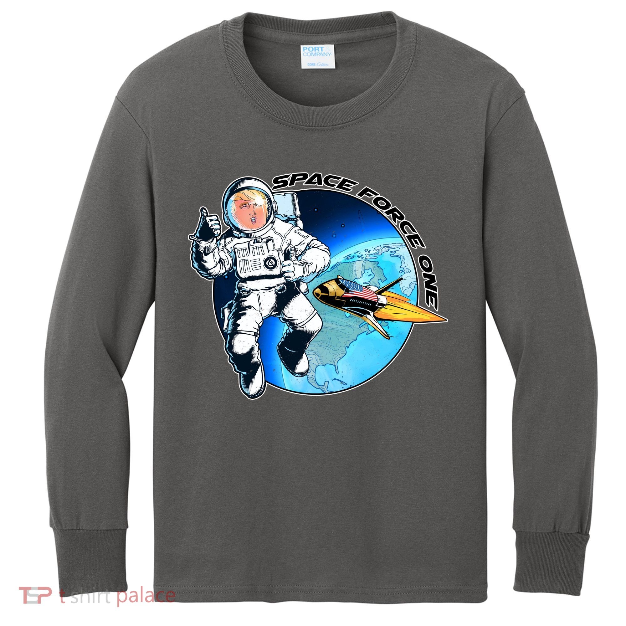 Trump Space Force One Kids Long Sleeve Shirt