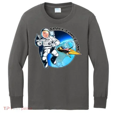 Trump Space Force One Kids Long Sleeve Shirt