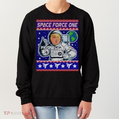 Trump Space Force One Ugly Christmas Women's Sweatshirt