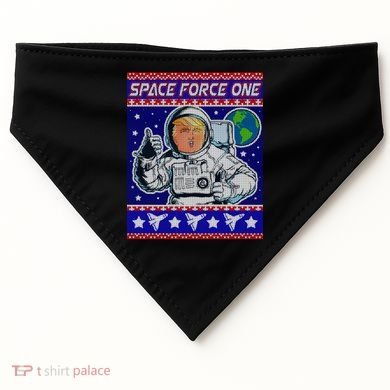 Trump Space Force One Ugly Christmas USA-Made Doggie Bandana