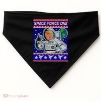 Trump Space Force One Ugly Christmas USA-Made Doggie Bandana thumb 0