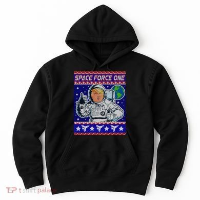 Trump Space Force One Ugly Christmas Hoodie
