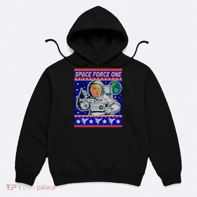 Trump Space Force One Ugly Christmas Hoodie