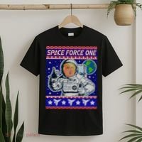 Trump Space Force One Ugly Christmas T-Shirt thumb 2