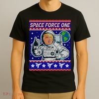 Trump Space Force One Ugly Christmas T-Shirt thumb 3