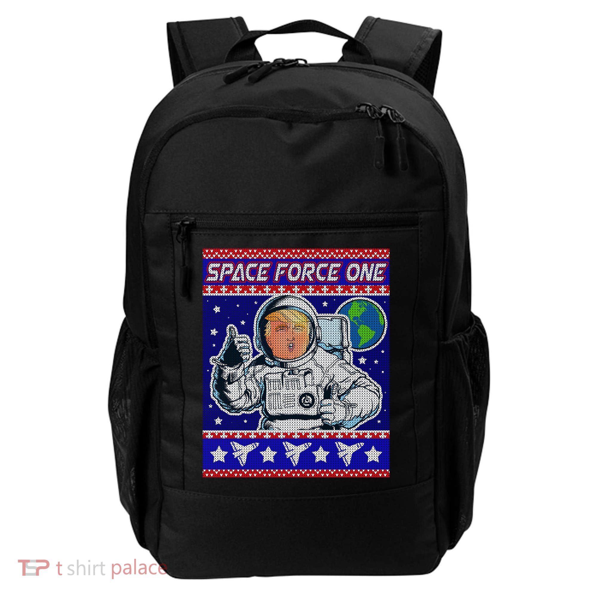 Trump Space Force One Ugly Christmas Backpack