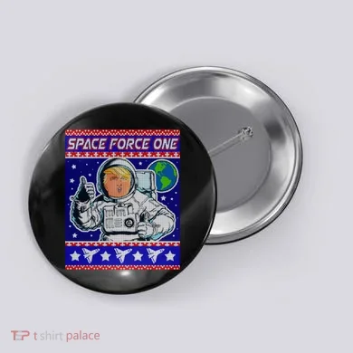 Trump Space Force One Ugly Christmas Button