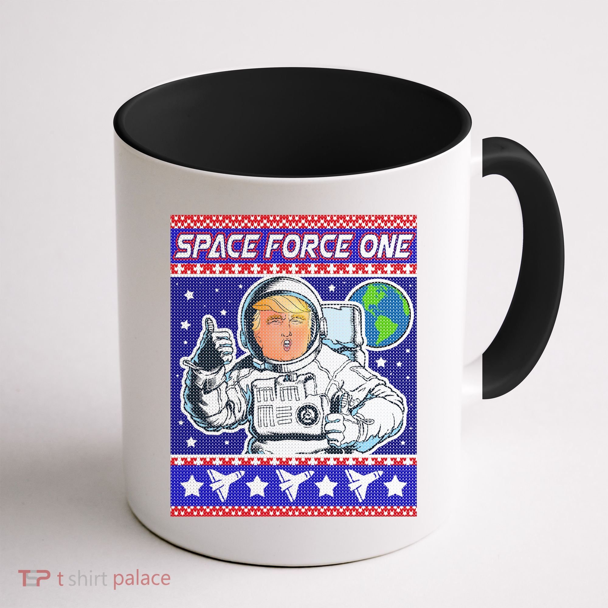 Trump Space Force One Ugly Christmas Coffee Mug