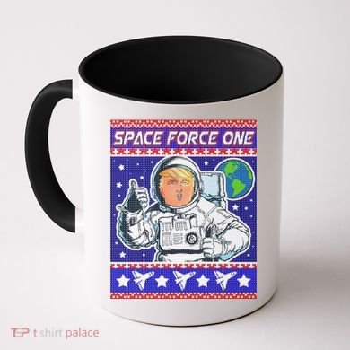 Trump Space Force One Ugly Christmas Coffee Mug