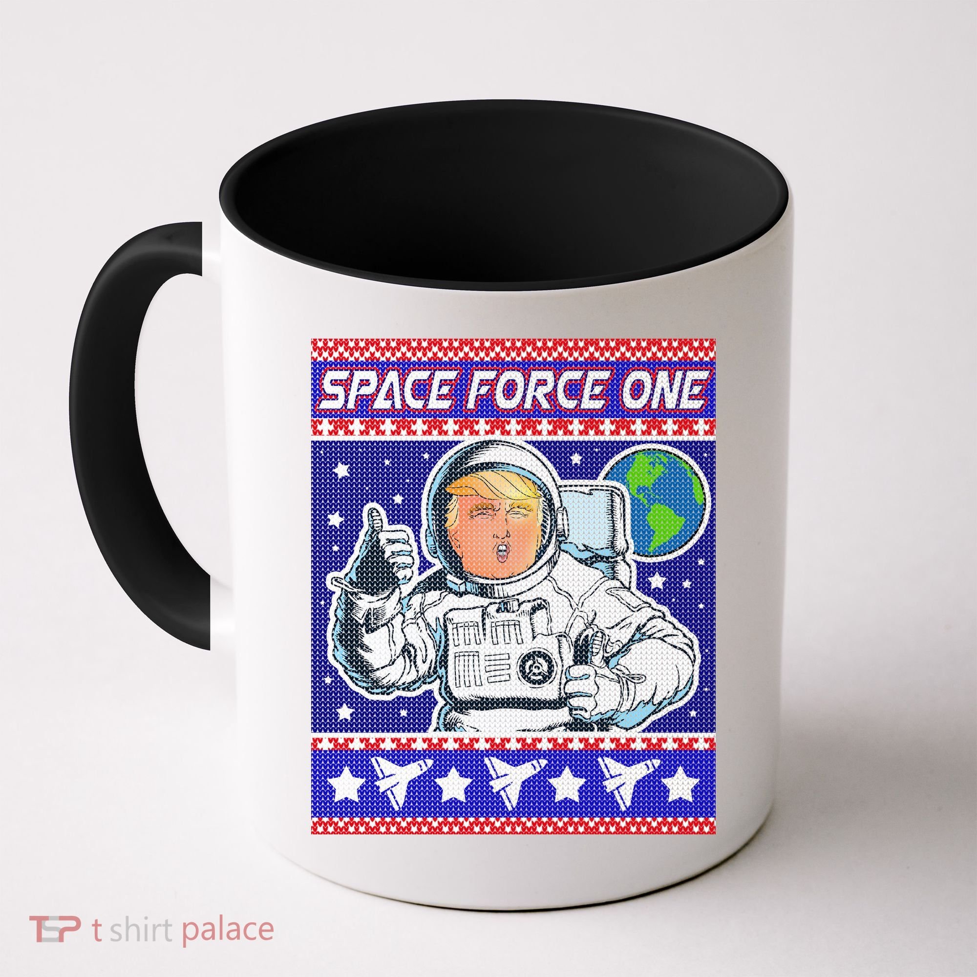 Trump Space Force One Ugly Christmas Coffee Mug