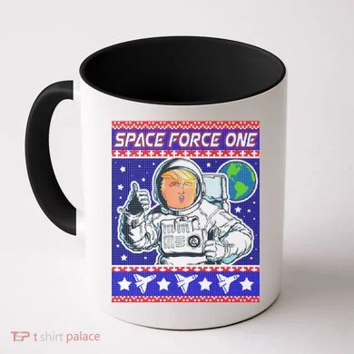 Trump Space Force One Ugly Christmas Coffee Mug