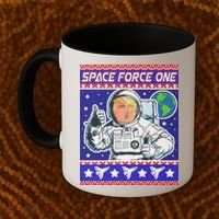 Trump Space Force One Ugly Christmas Coffee Mug thumb 2